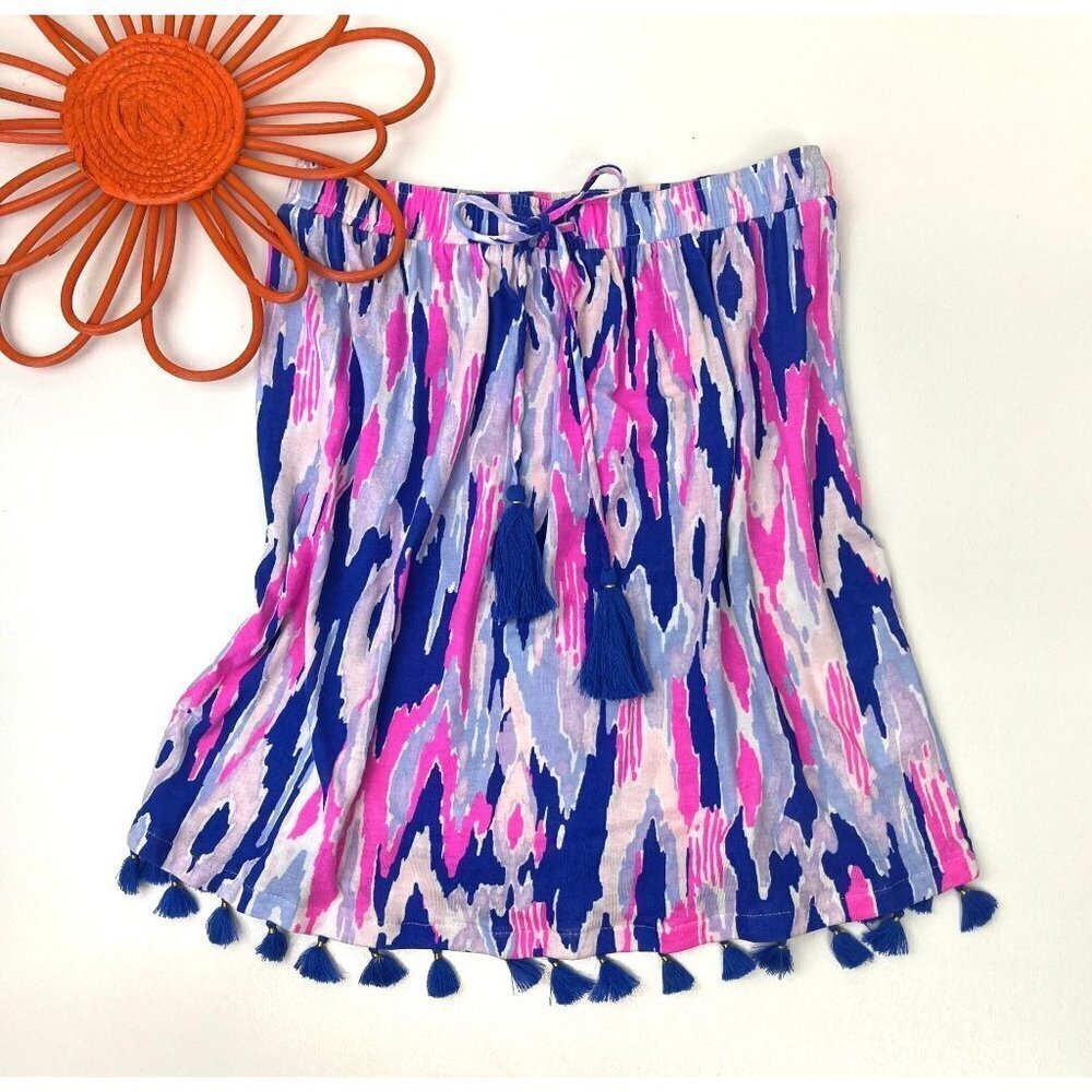 Lilly Pulitzer Palma Strapless Women's Tube Top Fringe Bottom Size XXS